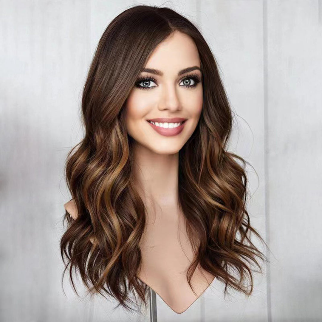VICTORIA - Warm Brown With Red Balayage (S/M) – Glamy Wigs